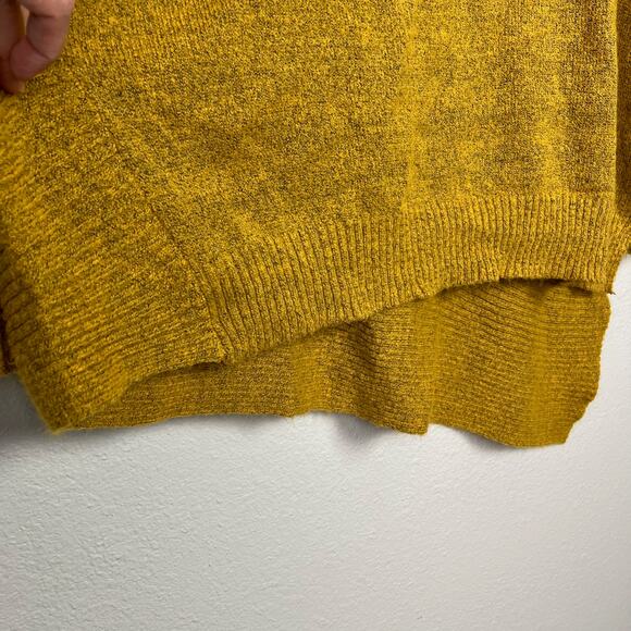 Alison Andrews Plus Womens 2X Mustard Yellow Turtleneck Asymmetrical Hem Sweater - Picture 5 of 7